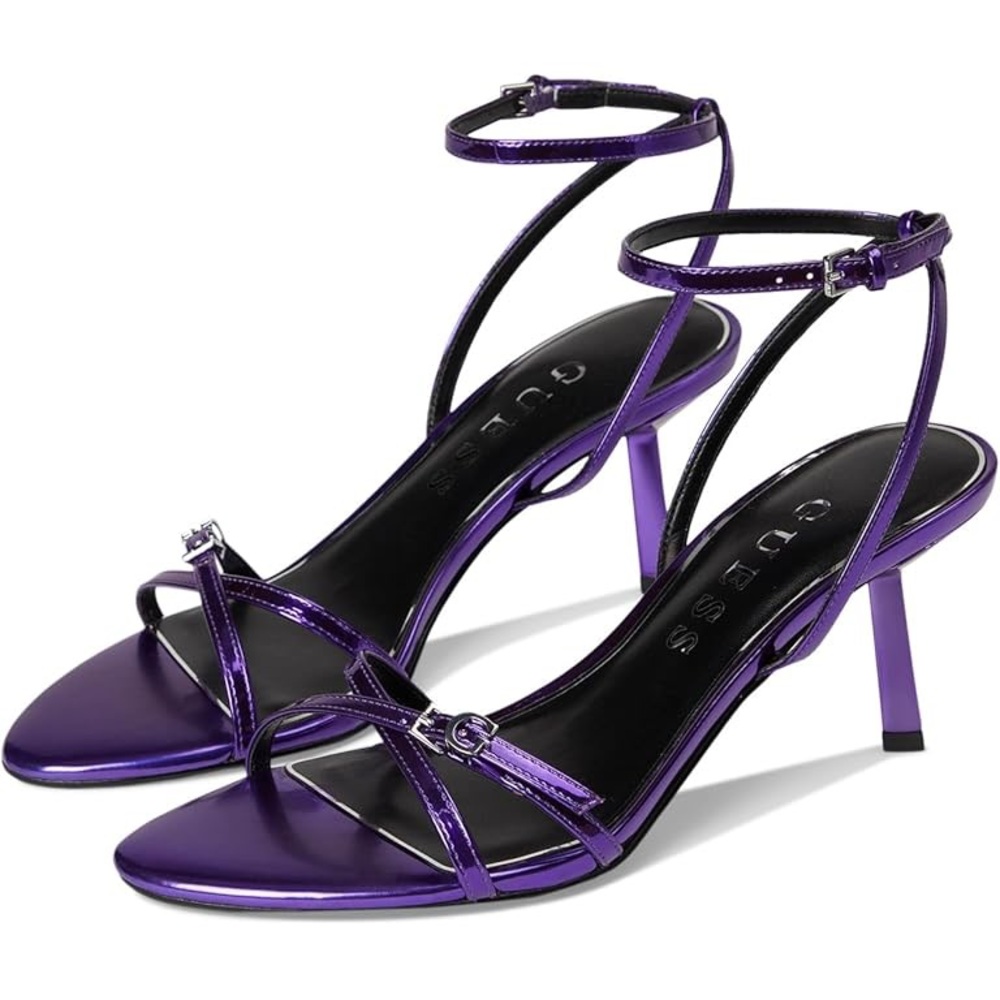 Guess Shiny Purple Strappy Heels
